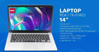 Coral Hipermercados LAPTOP RCA / TK-E140J 14" oferta