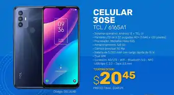 Coral Hipermercados CELULAR 30SE TCL / 6165A1 oferta