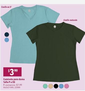 Tia Camiseta para dama talla p a eg oferta