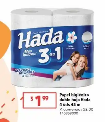 Tia Papel higiénico doble hoja hada 4uds 45m oferta