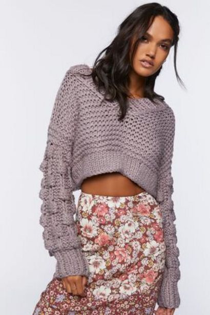 Forever 21 Cropped chunky knit sweater oferta