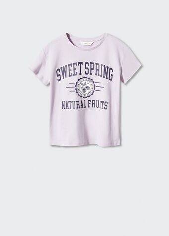 Mango Camiseta estampada algodón oferta