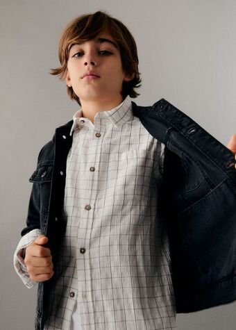 Mango Camisa algodón cuadros oferta