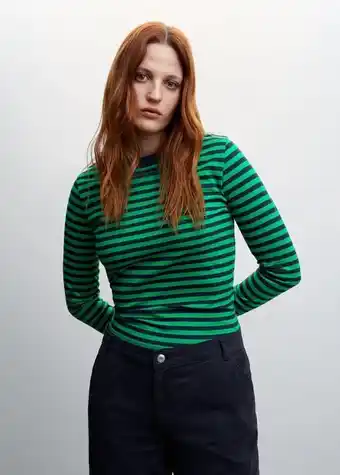 Mango Camiseta 100% algodón rayas oferta