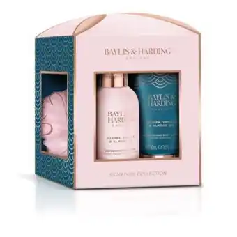 Las Fragancias Jojoba, vanilla & almond oil small 3 piece set body wash 100 ml, body lotion 50 ml, esponja oferta