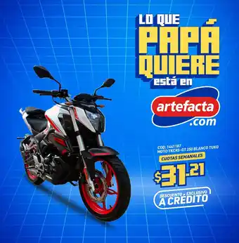 Artefacta MOTO TKCR5-GT 250 BLANCO TUKO CUOTAS SEMANALES oferta
