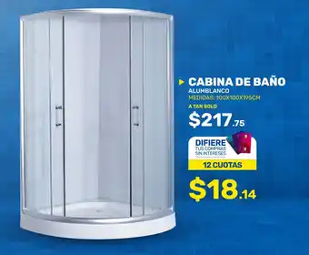 Coral Hipermercados ABINA DE BAÑO ALUMBLANCO MEDIDAS: 100X100X195CM oferta