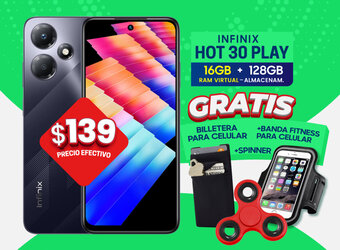 Novicompu INFINIX HOT 30 PLAY 16GB + 128GB oferta