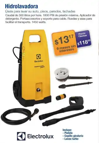 TVentas Electrolux Hidrolavadora oferta