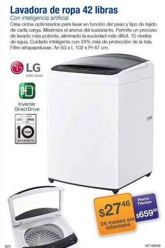 TVentas Lavadora de ropa 42 libras LG oferta
