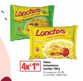 Tia Fideos instantáneos lonchys 100g oferta