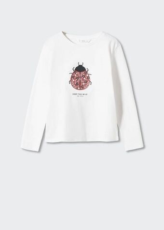 Mango Camiseta manga larga estampada oferta