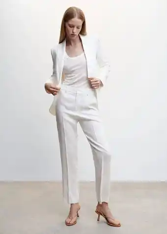 Mango Pantalón traje 100% lino oferta