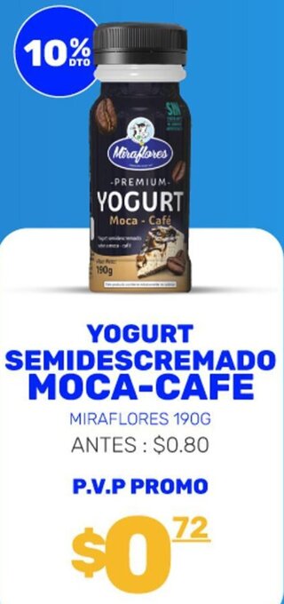 Coral Hipermercados YOGURT SEMIDESCREMADO MOCA-CAFE MIRAFLORES 190G oferta