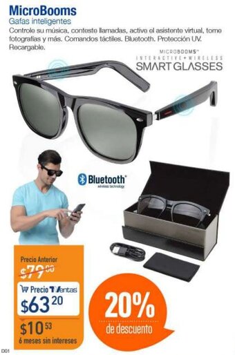 TVentas MicroBooms Gafas inteligentes oferta