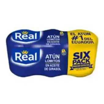 Pack 6 und atún lomitos en aceite de girasol real 180g