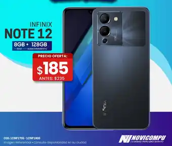 Novicompu INFINIX NOTE 12 8GB+128GB oferta
