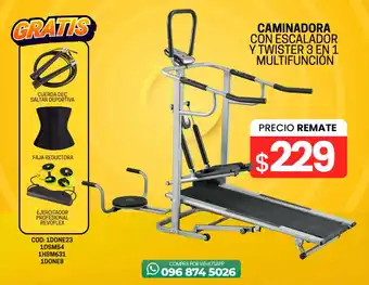 CAMINADORA CON ESCALADOR Y TWISTER 3 EN 1 MULTIFUNCIÓN GRATIS CUERDA DEC SALTAR DEPORTIVA, FAJA REDUCTORA, EJERCITADOR