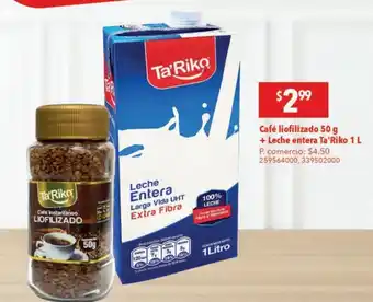 Tia Café liofilizado 50g + lehe entera ta'rko 1l oferta
