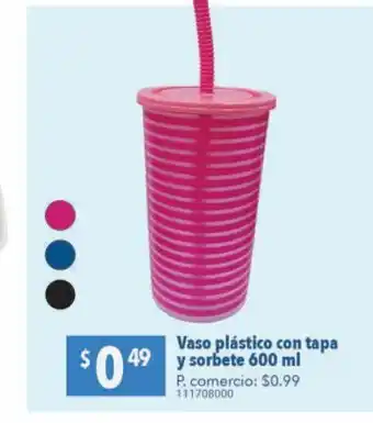 Tia Vasos de plástico con tapa y sorbete 600ml oferta