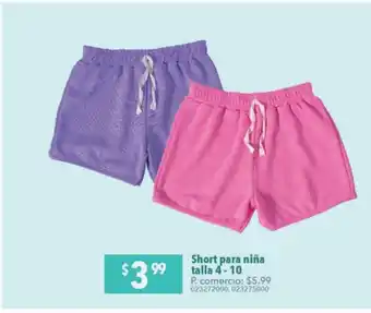 Tia Short para niña oferta