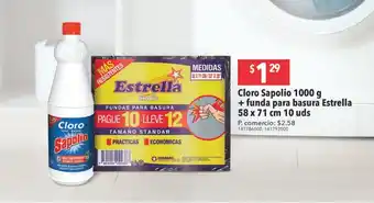 Tia Cloro sapolio 100g + funda para basura estrella 10un oferta