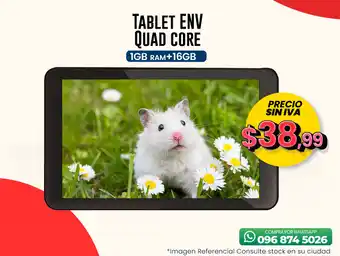 Novicompu TABLET ENV QUAD CORE 1GB RAM+16GB oferta