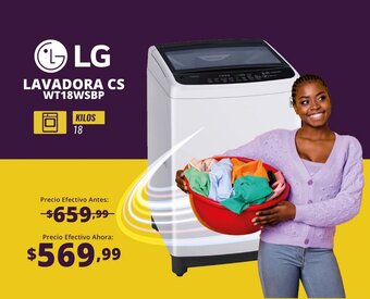 Orve Hogar LG LAVADORA CS WT18WSBP oferta