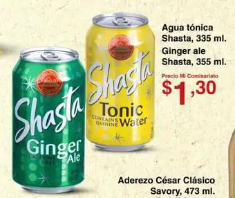 Mi Comisariato Agua tónica Shasta, 335 ml. Ginger ale Shasta, 355 ml. oferta