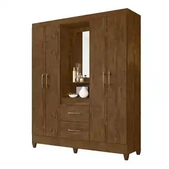 Muebles el Bosque Armario niteroi c/espejo y patas castaño wood oferta