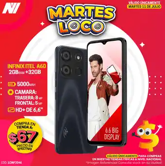 Novicompu INFINIX ITEL A60 2GBRAM +32GB oferta