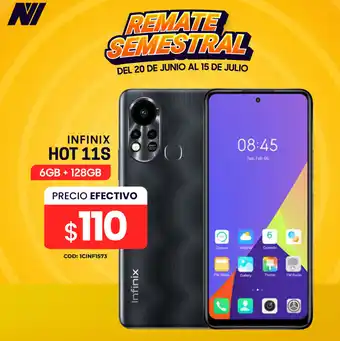 Novicompu INFINIX HOT 11S 6GB + 128GB oferta
