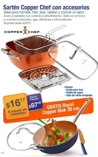 TVentas Sartén Copper Chef con Accesirios oferta