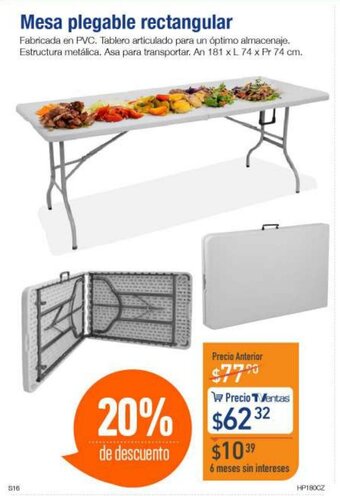 TVentas Mesa plegable rectangular oferta