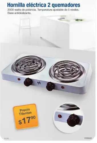 TVentas Hornilla Eléctrica 2 Quemadores oferta