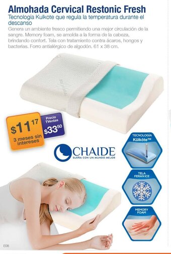 TVentas Almohada Cervical Restonic Fresh oferta