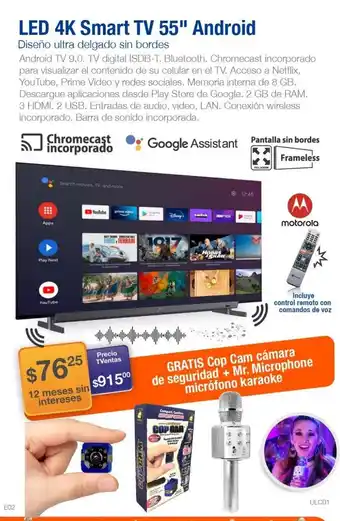 TVentas LED 4K Smart TV 55" Android oferta