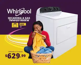 Orve Hogar Whirlpool SECADORA A GAS 7MWGD1900EW oferta
