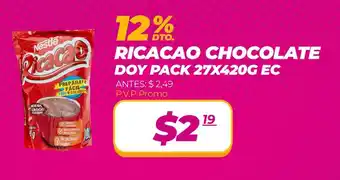 Coral Hipermercados RICACAO CHOCOLATE DOY PACK 27X420G EC oferta