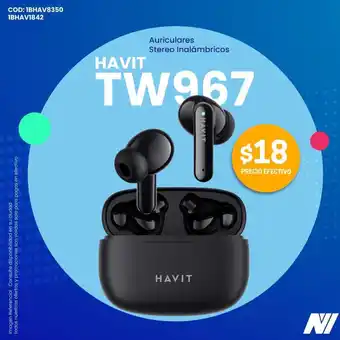 Novicompu Auriculares Stereo Inalámbricos HAVIT TW967 oferta