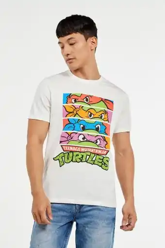 Koaj Camiseta manga corta crema clara con estampado de las tortugas ninja oferta