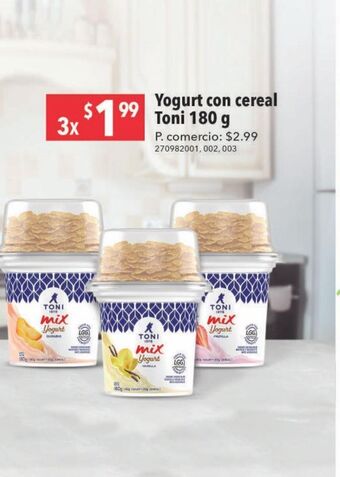 Tia Yogurt con cereal toni 180g oferta