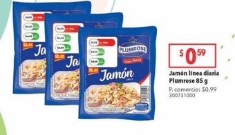 Tia Jamón línea diaria plumrose 85g oferta