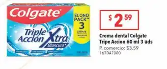 Tia Crema dental colgate triple acción 60ml 3un oferta