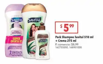 Tia Pack shampoo savital 510ml + crema 275ml oferta