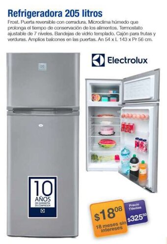 TVentas Electrolux Refrigeradora 205 litros oferta
