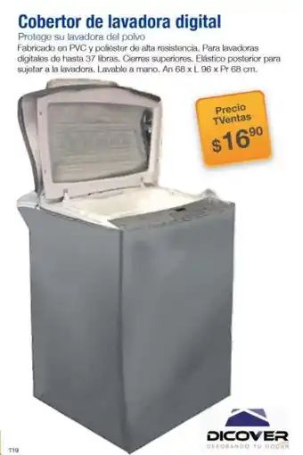 TVentas DICOVER Cobertor de lavadora digital oferta