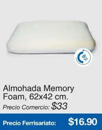Mi Comisariato Almohada Memory Foam, 62 x 42 cm. oferta