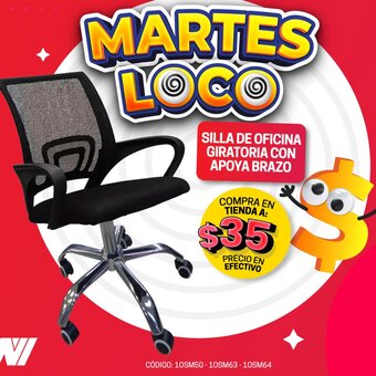 Novicompu SILLA DE OFICINA GIRATORIA CON APOYA BRAZO oferta