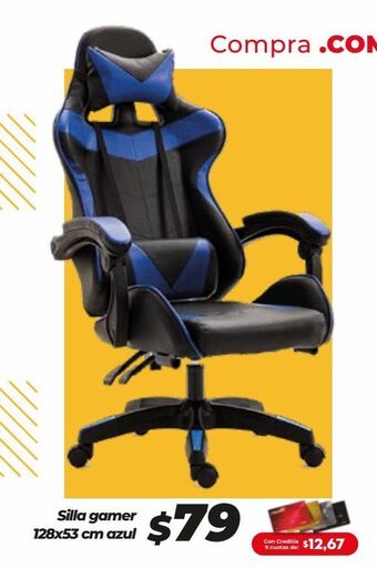 Tia Silla gamer 128x53 cm azul oferta